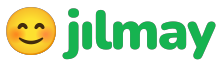A smiling yellow emoji face beside the word jılmay in bold rounded green lowercase letters